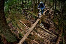 Matt from North Shore Bike Shop testing out his new Transition TR250