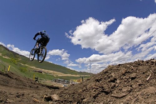 Blasting the road gap under the perfect skies.