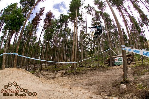 Thunder Huck jump on Buc Nasty trail with TJ Sharp in the air