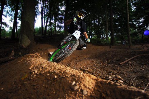 Dan hitting the berm